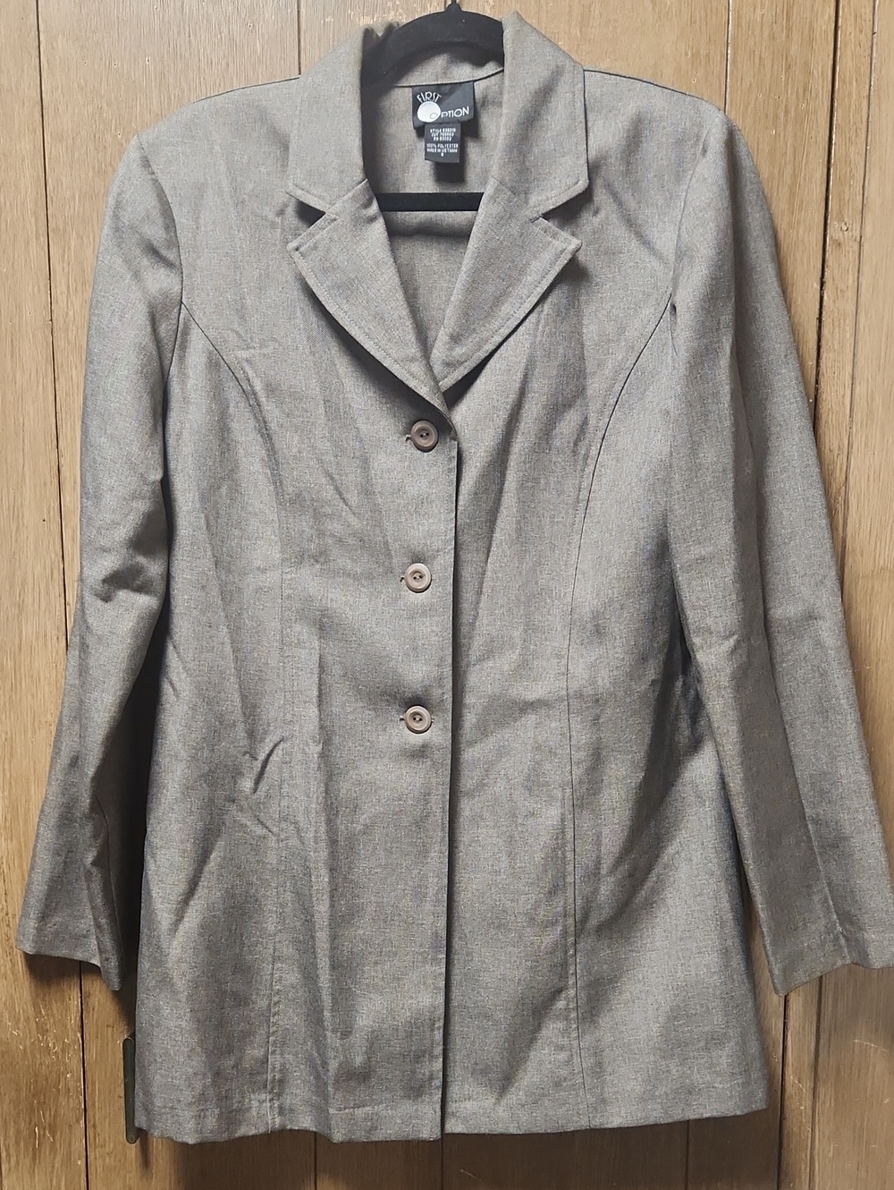 Women's Taupe Notch-Lapel Blazer